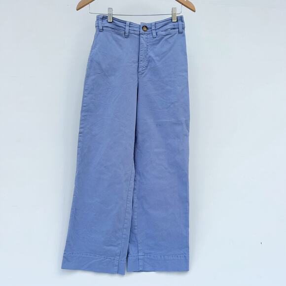 Marine Layer Bridget Wide Leg Crop High Waisted Retro 60s Marlin Blue 4 Pants - Picture 2 of 9
